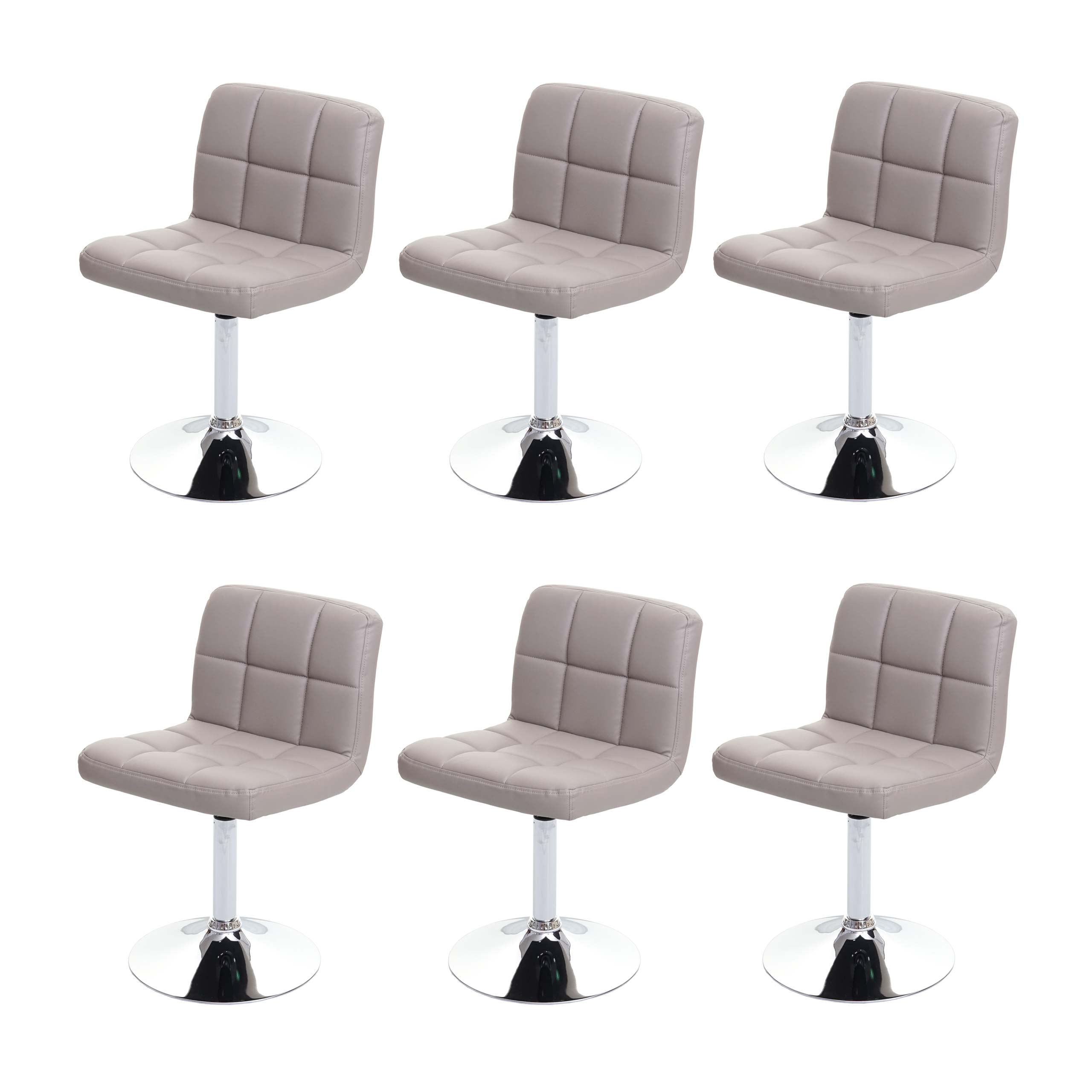 Zestaw 6 krzeseł do jadalni Krzesło obrotowe Kavala imitacja skóry chrom ~ taupe-grey