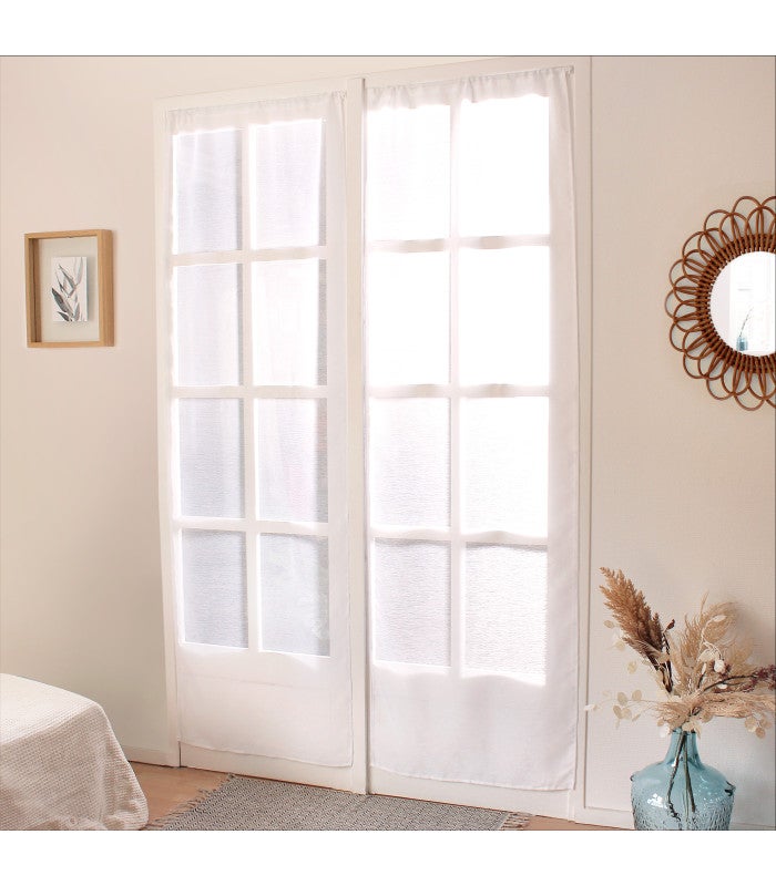 Enjoy Home Voilage Blanc 90x220cm Paire - Passe-Tringle 100% Polyester - Intimité Et Lumière Naturelle