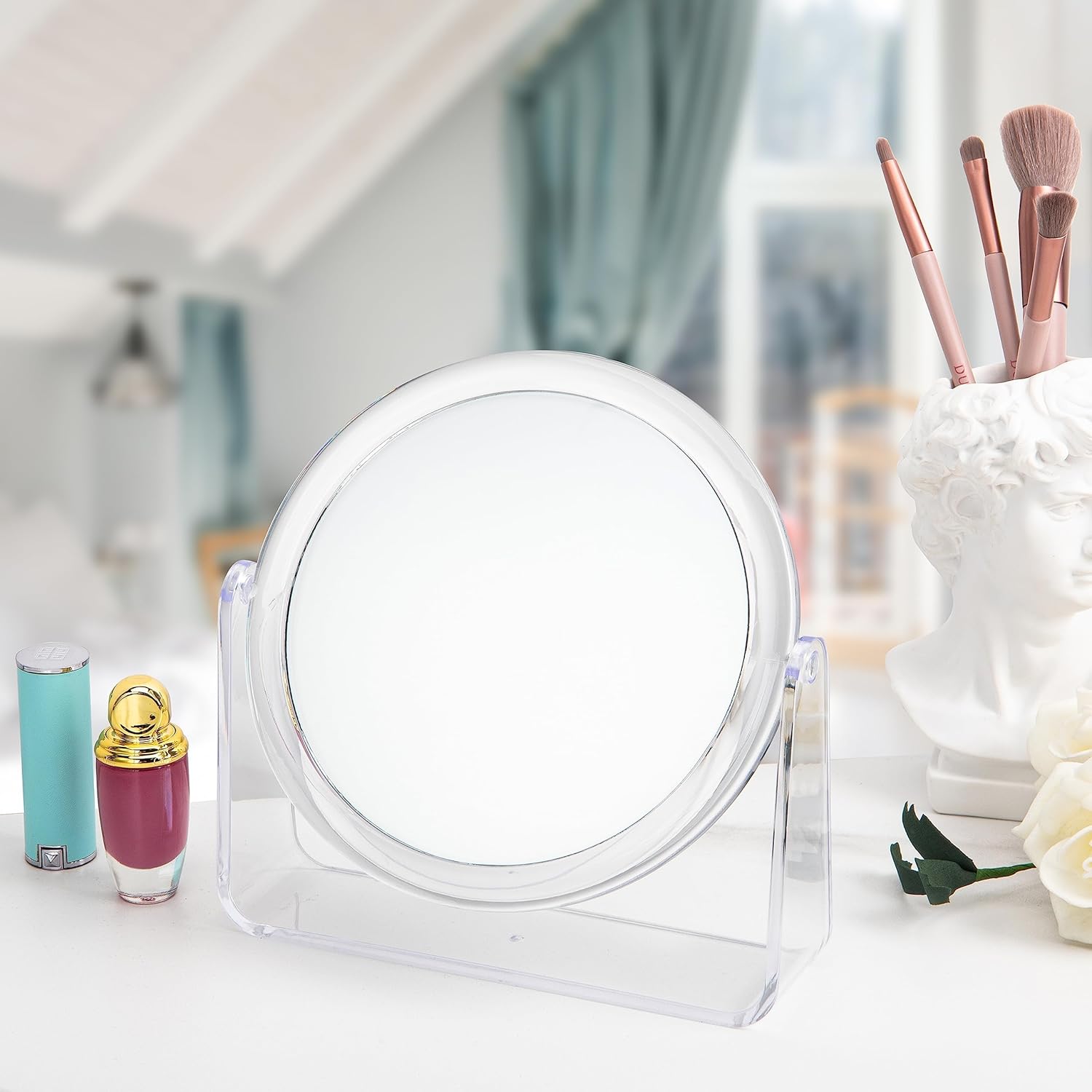 B Beauty Planet Specchio da viaggio con ingrandimento 30x/1x, con luce