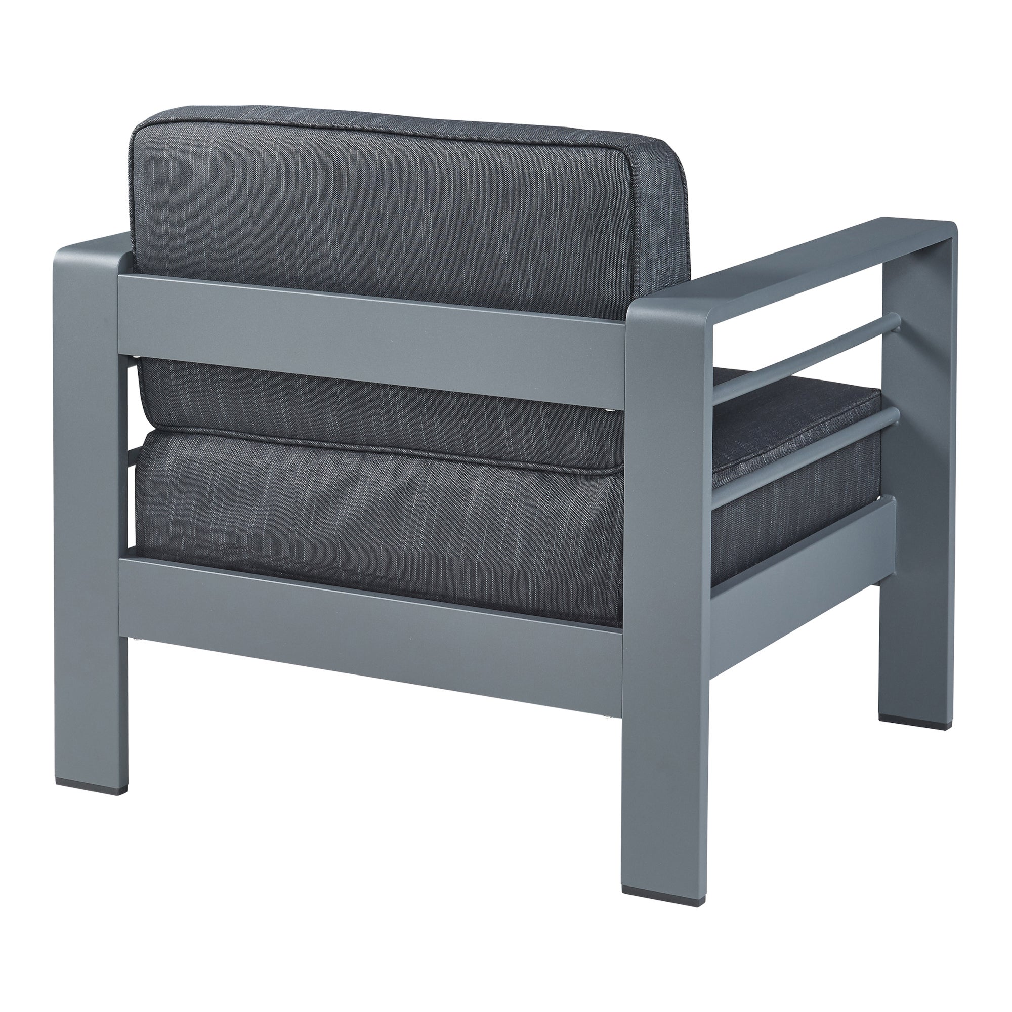 Fauteuil d'extérieur Avise 62 x 81 x 70 cm anthracite gris foncé casa.pro - 5