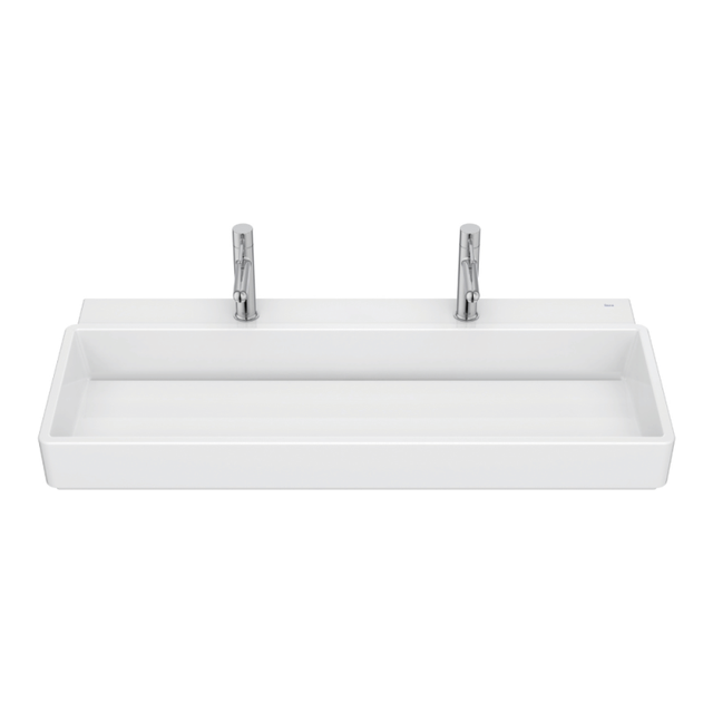 Lavabo mural autoportant percé 2 trous ROCA Tura blanc brillant 100 cm