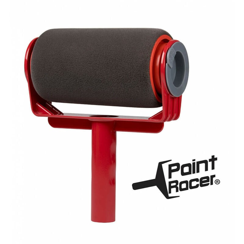 Zestaw Paint Racer - Przenośny wałek do malowania z wbudowanym zbiornikiem - szybki system i system zapobiegający kapaniu, czerwony zestaw 6-częściowy