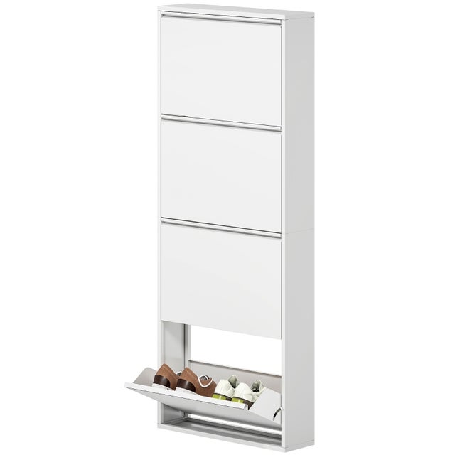 Cassettiera Furnulem Con 8 Cassetti In Tessuto, Mobile TV Per 55 Pollici, Struttura In Metallo, Rovere Nero, Per Camera Da Letto E Soggiorno