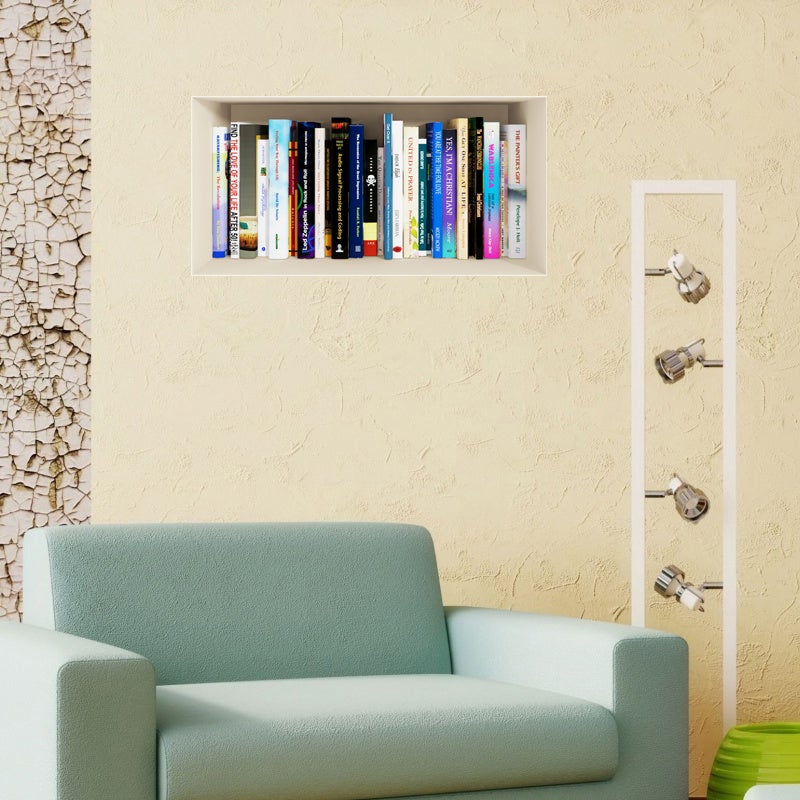 Vinilo efecto 3d libros - adhesivo de pared - revestimiento sticker mural decorativo - 40x120cm