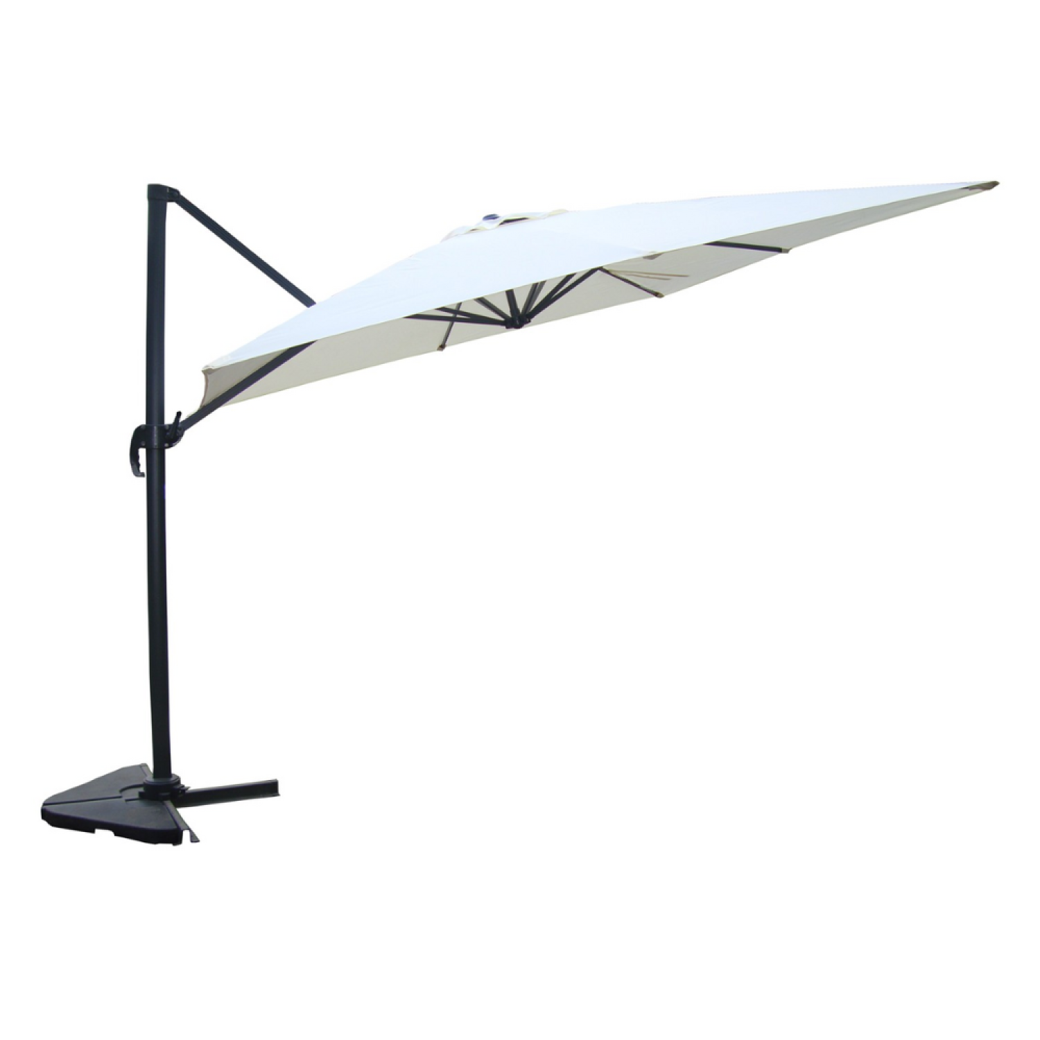 Parasol ecru déporté rectangle 3 x 4 m rotatif à 360 CESARE - 2