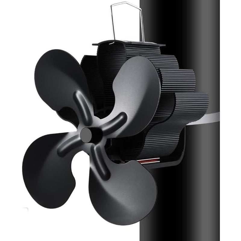 4-łopatkowy wentylator kominkowy zasilany ciepłem, na gaz/pelety/drewno