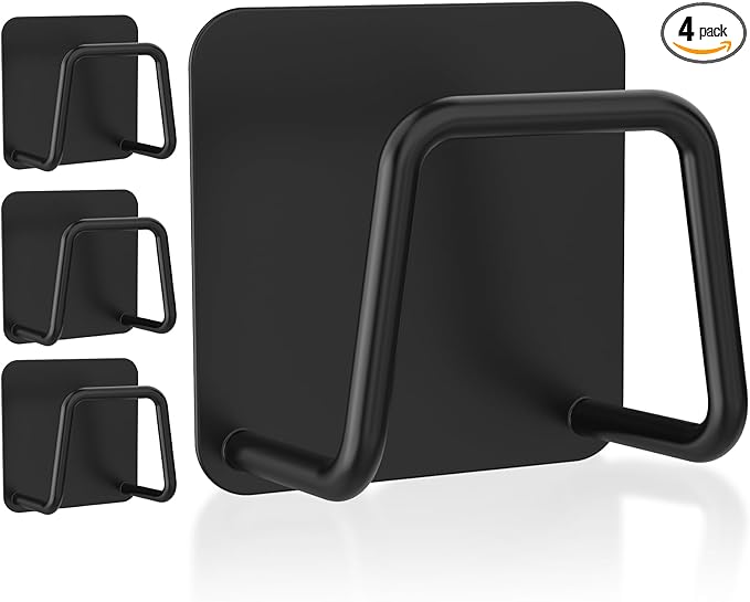 Taozun Ganchos Adhesivos Negros – Gancho Para Toallas De Baño De Acero