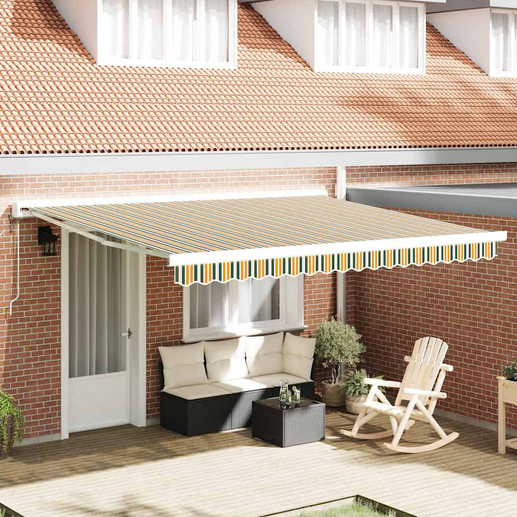 Toile De Remplacement Store Banne 10x1,6m Rayé Rouge/blanc - Résistant UV Et Eau - 9