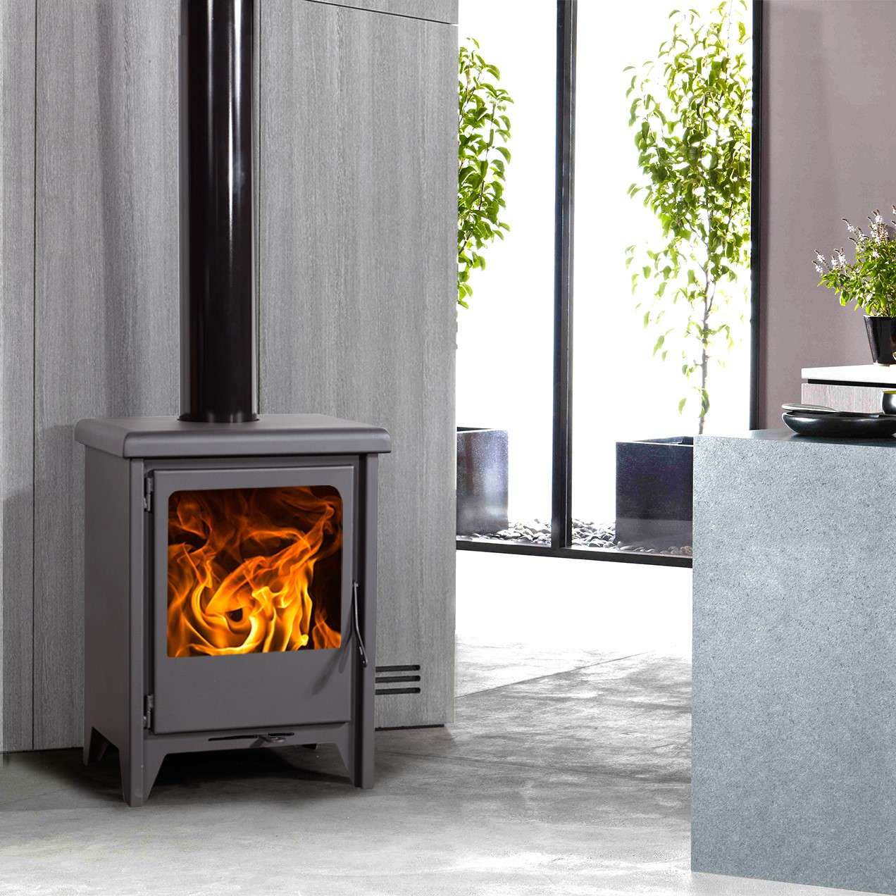Estufa de leña Juan Panadero LILLE 7'4 kw / Eco Design / Cristal limpio