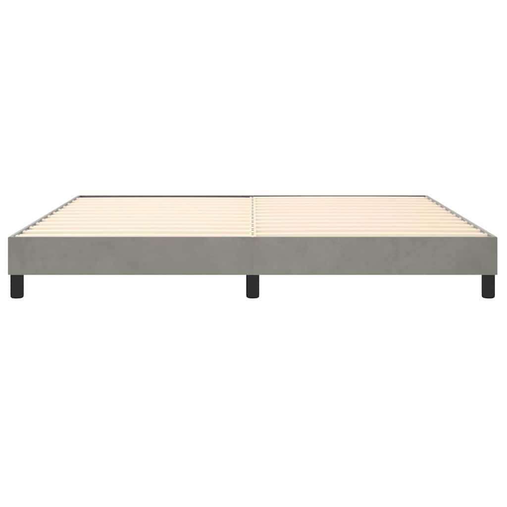 Cadre de lit sans matelas gris clair 200x200 cm velours - 6