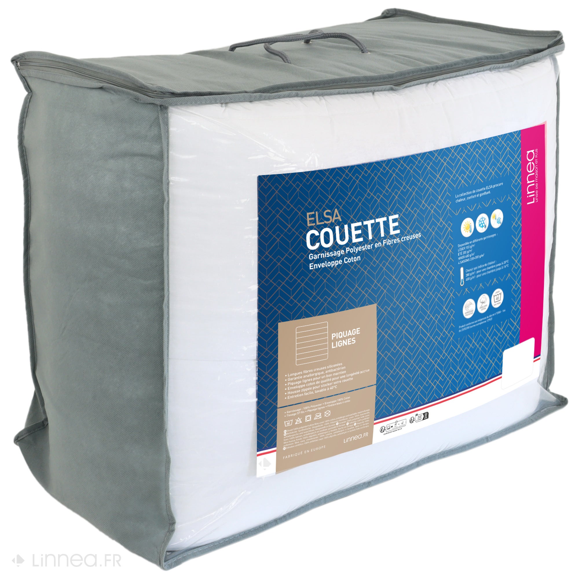 Couette 300x240 cm hiver ELSA garnissage fibre polyester 400 g/m2 - 4