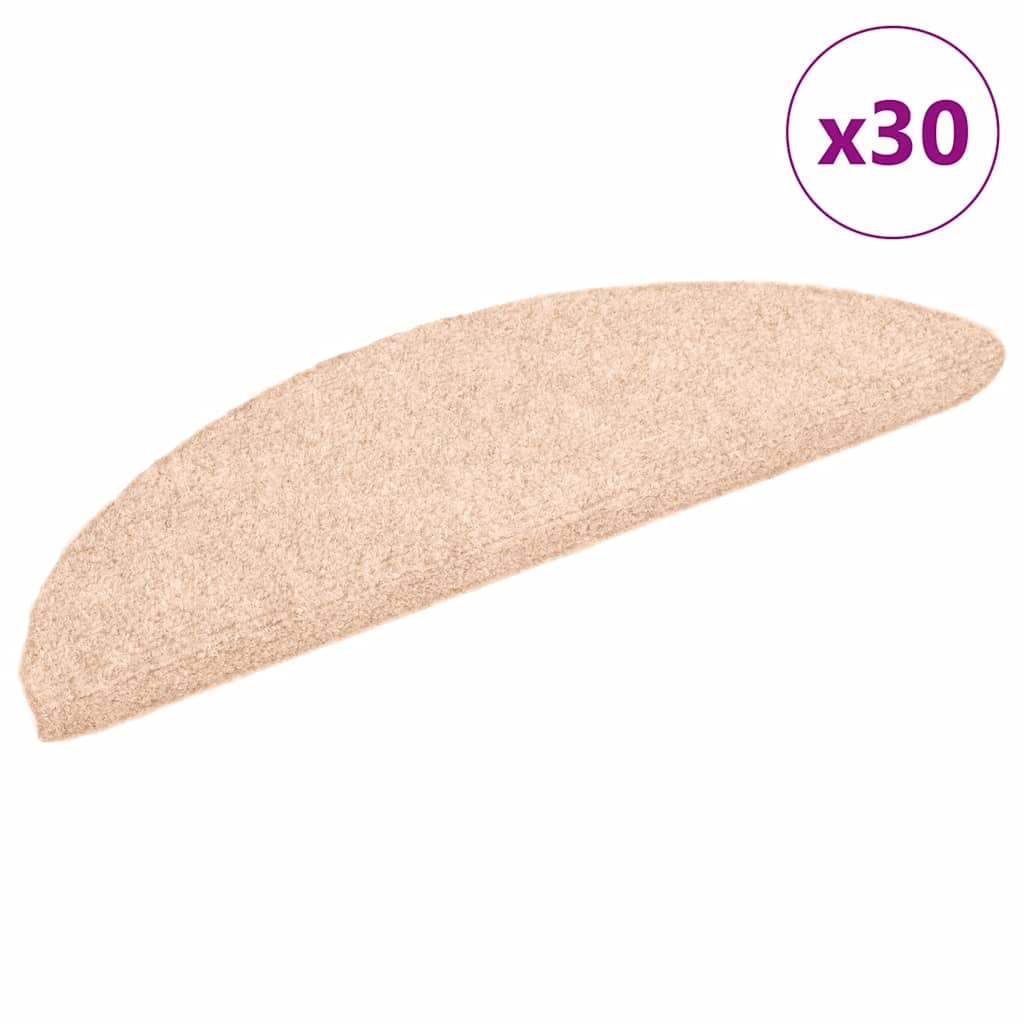 Tapis d'escalier auto-adhésifs 30 pcs | Paillasson d'escalier | Tapis de marche crème 56x17x3 cm CFW715052 - 2