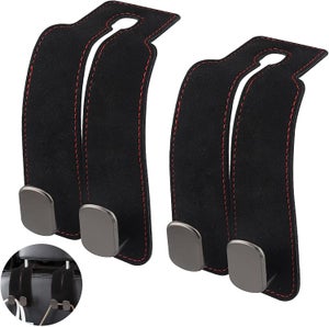 2 coperture per poggiatesta auto con tasca, coperture in pelle per