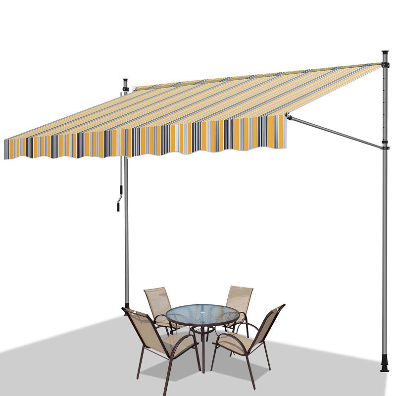 Toldo de balcón amarillo y azul, 200x120 cm, retráctil, protección uv, para terraza