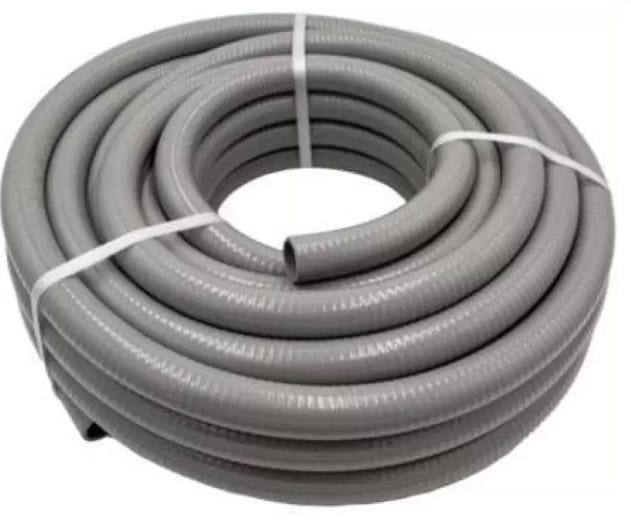Couronne 50m Tuyau Piscine PVC Pression Gris Souple Semi-Rigide à ...