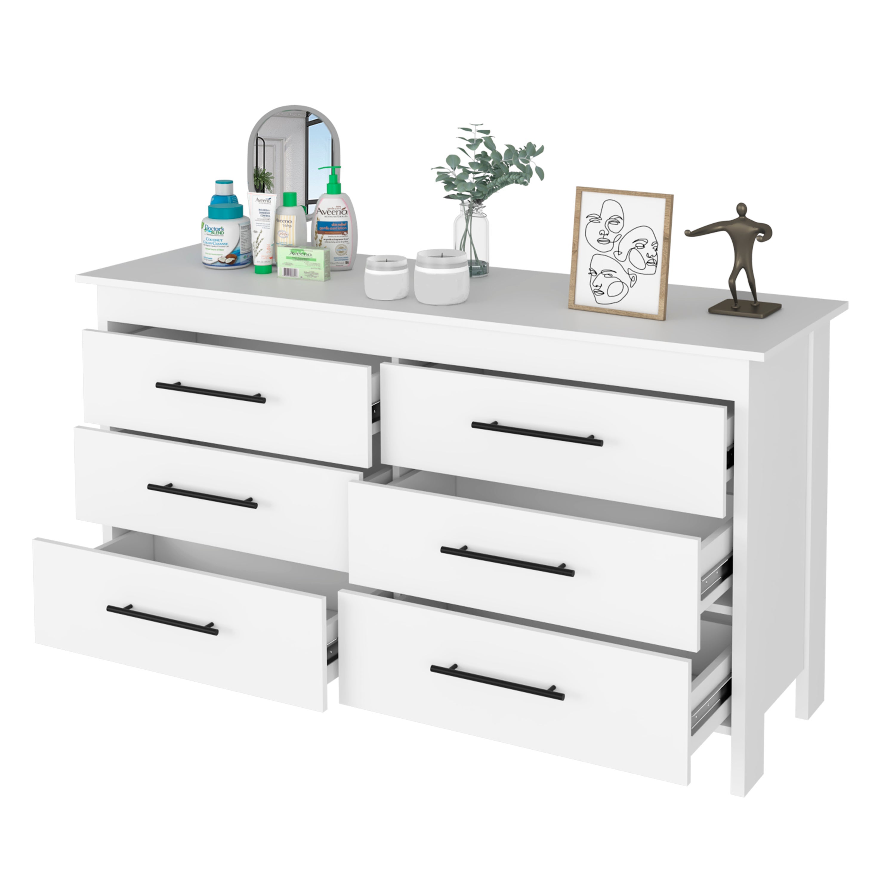 Commode HMS de 150 cm avec 6 tiroirs, blanc | Leroy Merlin