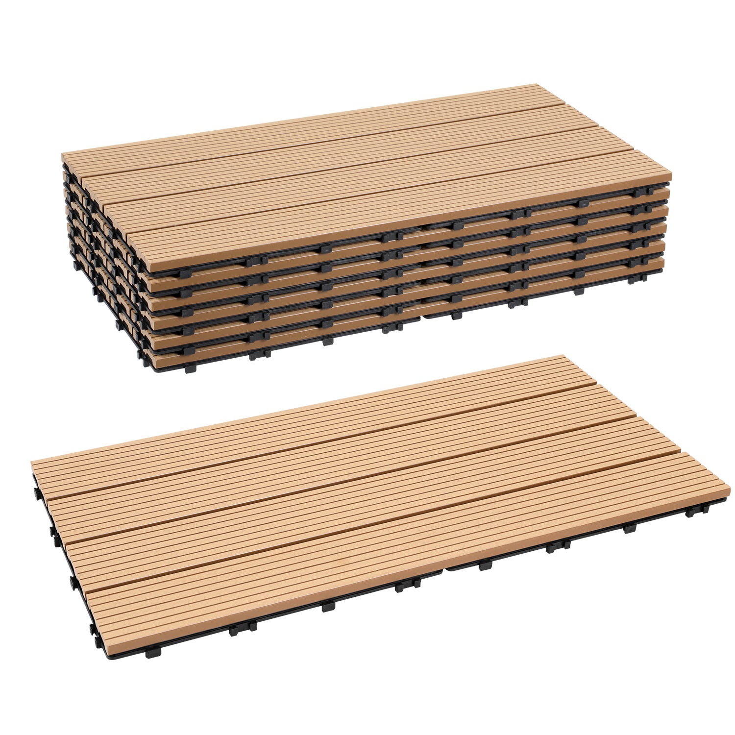 30 dalles de terrasse en WPC, 60 x 30 cm, à clipser pour jardin, 5 m² ...
