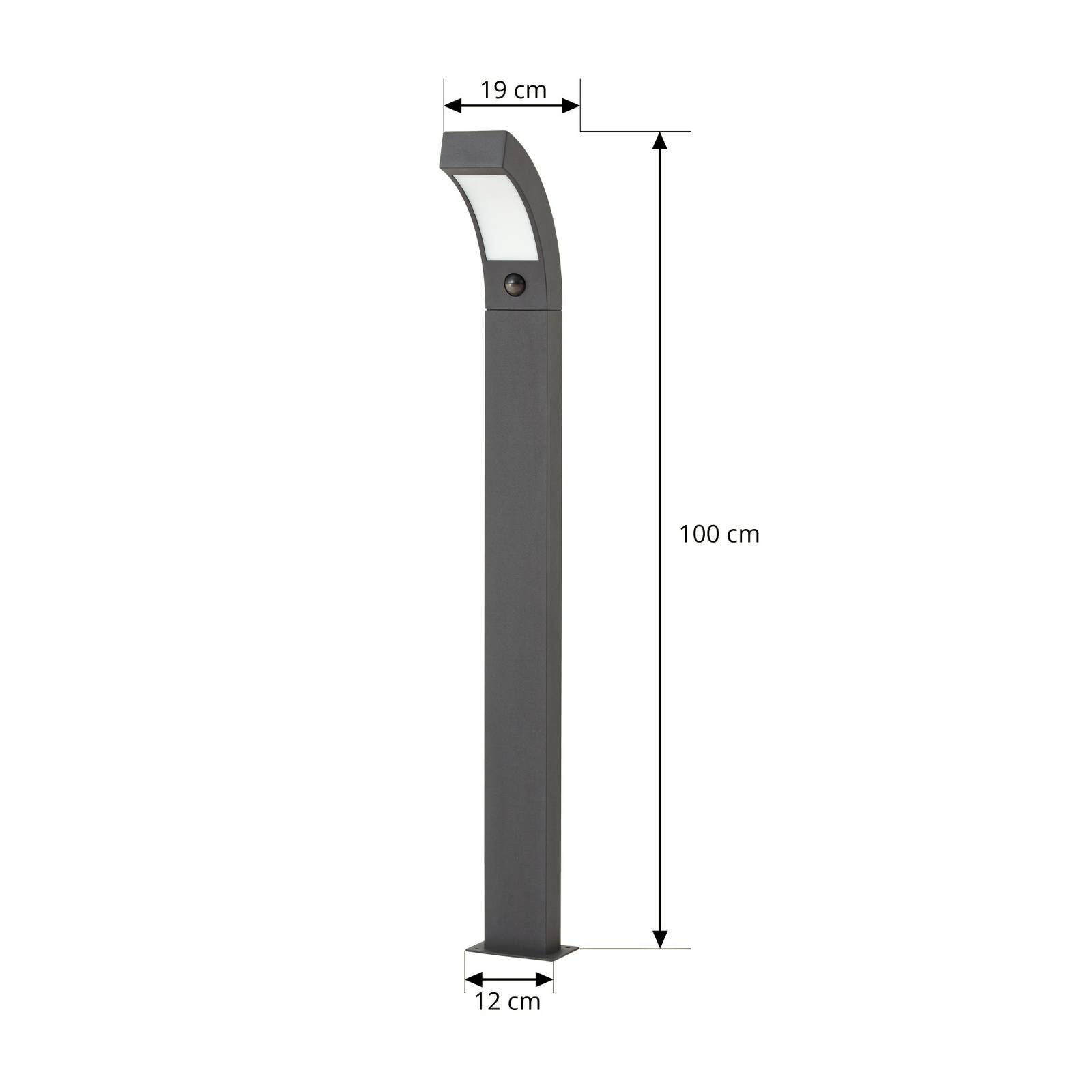 Lucande lampione a LED Lennik, sensore, 100 cm, antracite, Lampioncino, paletto luminoso, lampada da viale, lampioncino - 5