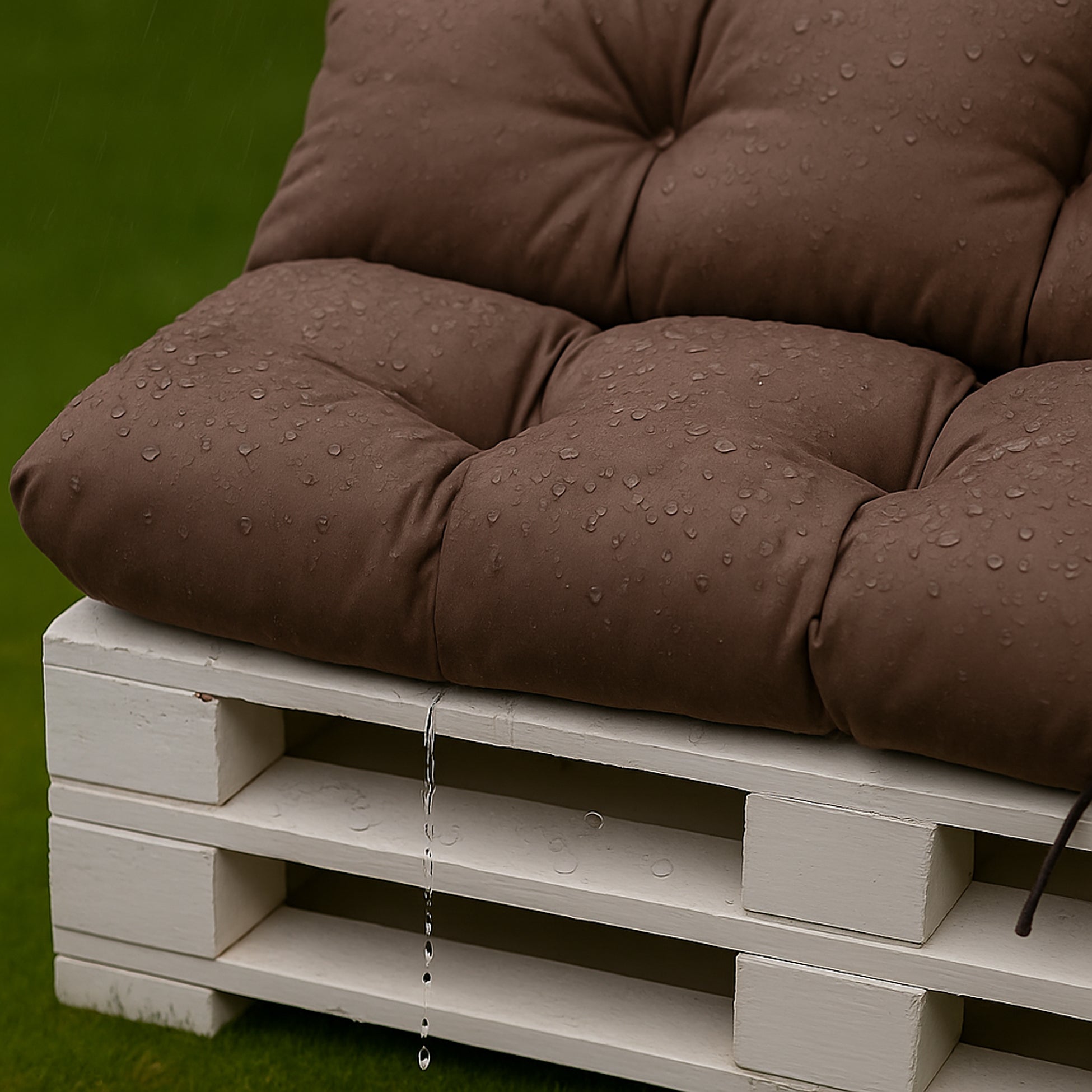 Coussins pour palettes, Assise 120x50 et Dossier 120x40cm Marron, coussins canapé / coussin palette in / extérieur, SETGARDEN - 6