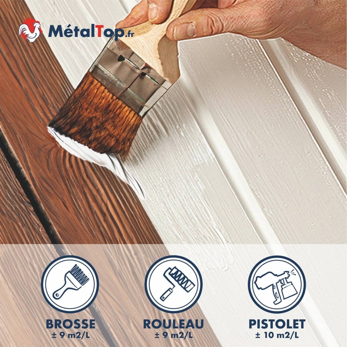 Peinture Bois Exotique - Rouge brun - RAL 3011 - 5 L - Métaltop - 5