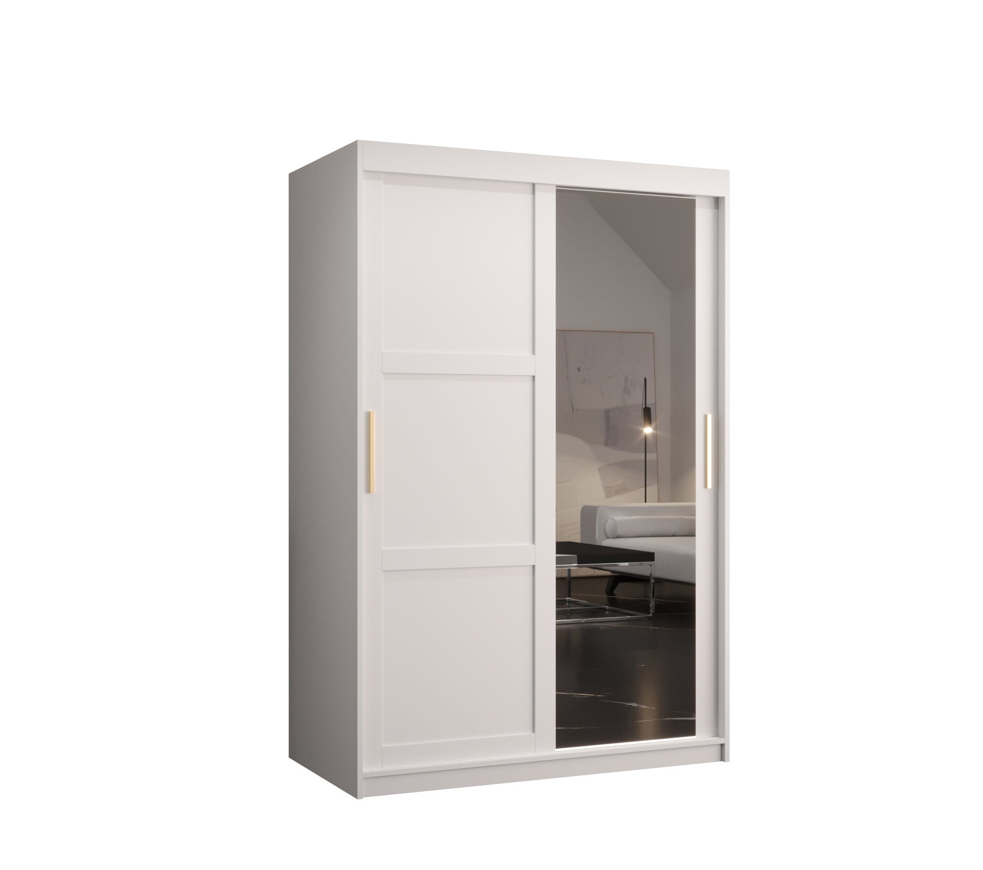 Szafa przesuwna garderoba RAMIRO 2 120 x 62 x 200 cm Biały - Abiks Meble