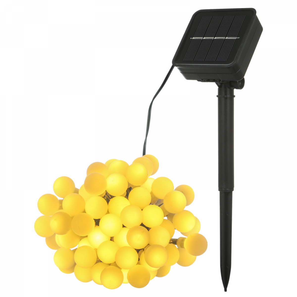 Solarne lampki LED, 8 m z 60 kulami LED, 8 trybów świecenia, wodoodporność IP44 do dekoracji zewnętrznych