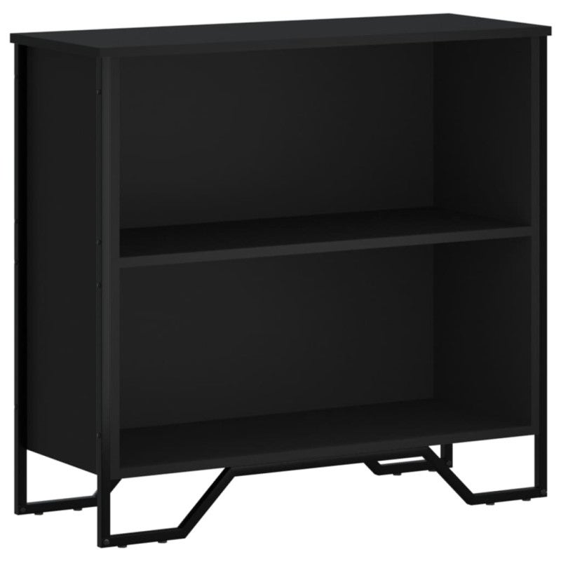 Bibliothèque noir 80x31x74,5 cm bois d ingénierie - 2