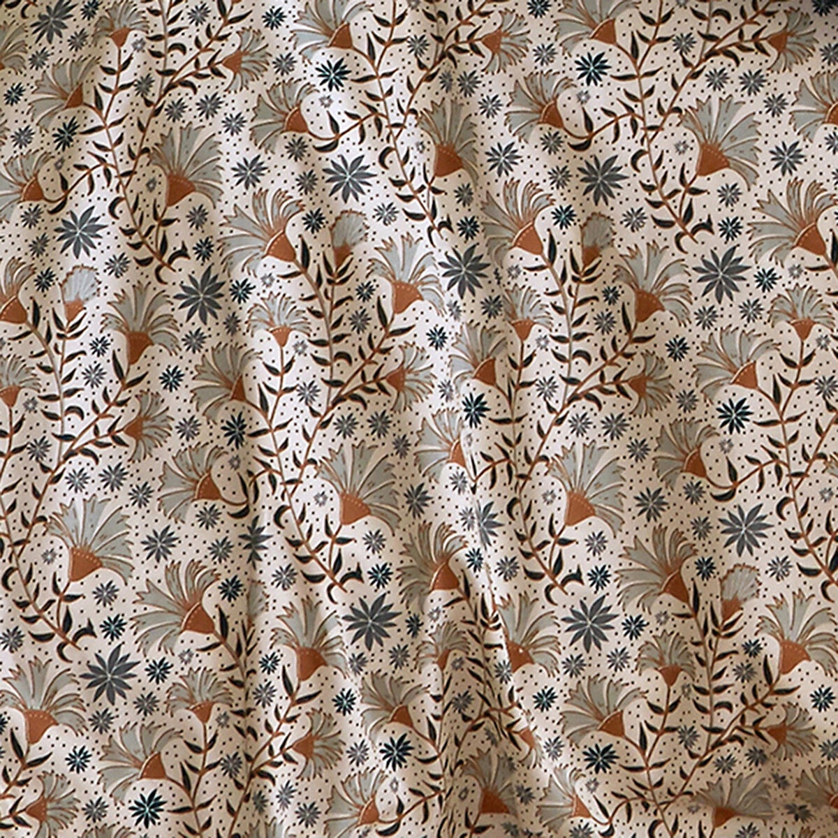 Housse de couette percale de coton, Kalyan - Imprimé fleurs - 140 x 200 cm - 2