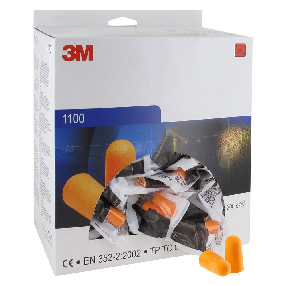 Boite de 200 paires de bouchons d'oreilles coniques 3M 1100 - 5