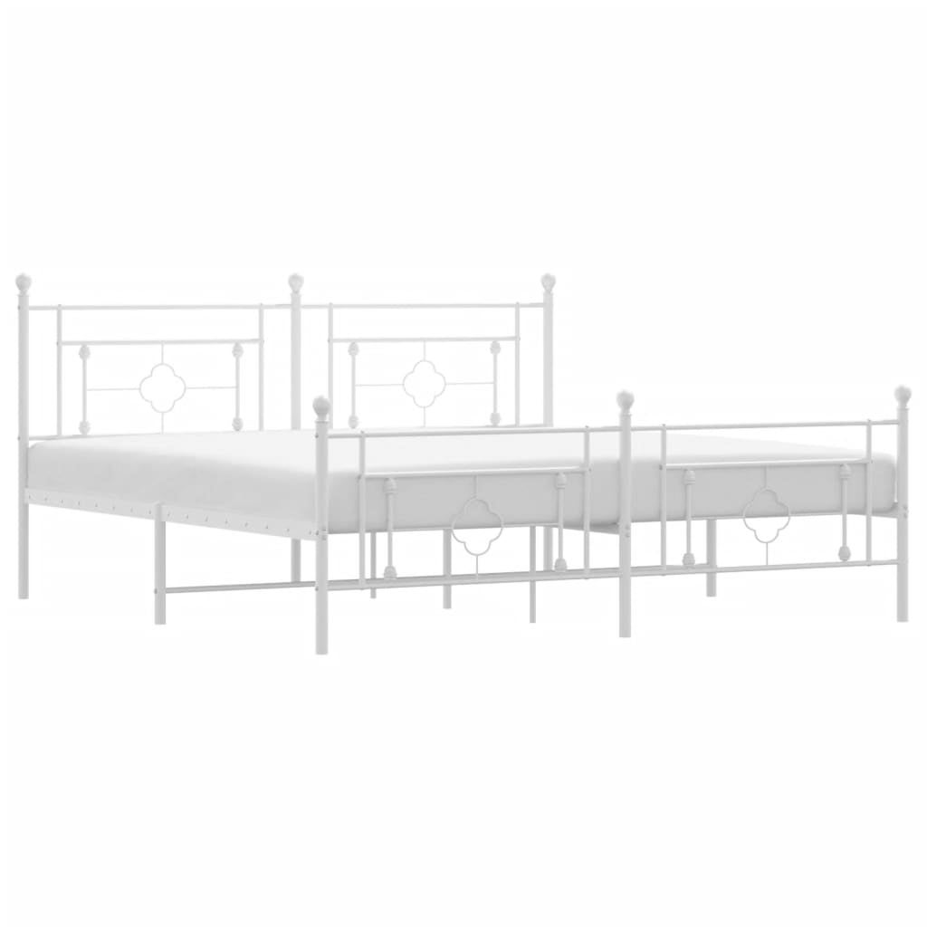 Łóżko Metalowe Białe Rama Łóżko Ze Stelażem Do Sypialni Pokoju 183x213