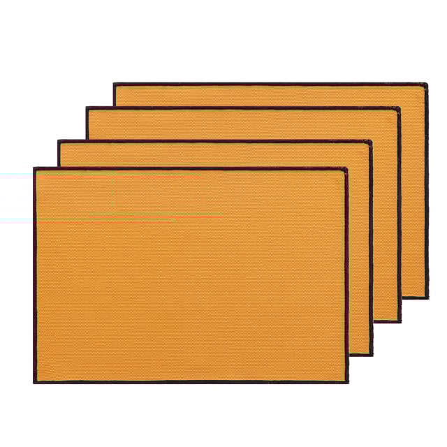 Pack 4 manteles individuales lisos, salvamantel 100% algodón 35x50 cm oro