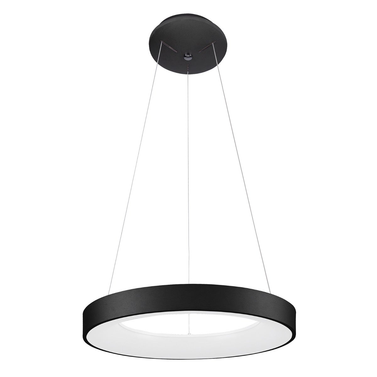 Lampa wisząca szeroka świecąca obręcz LED Giulia 40W biała neutralna 2200lm metal czarna wym:120x48x48cm IP20 Italux