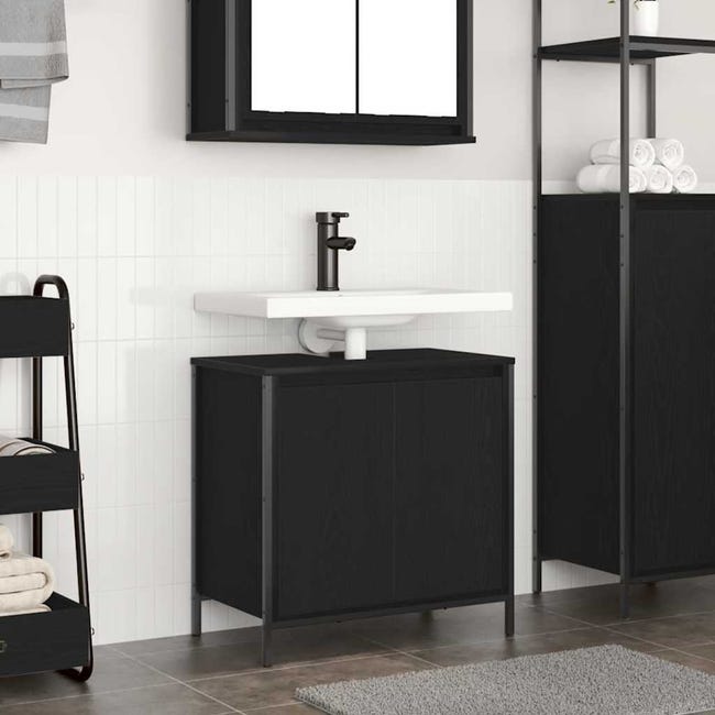 Mueble de baño con lavabo negro 60x34,5x60 cm CFW71317 Leroy Merlin