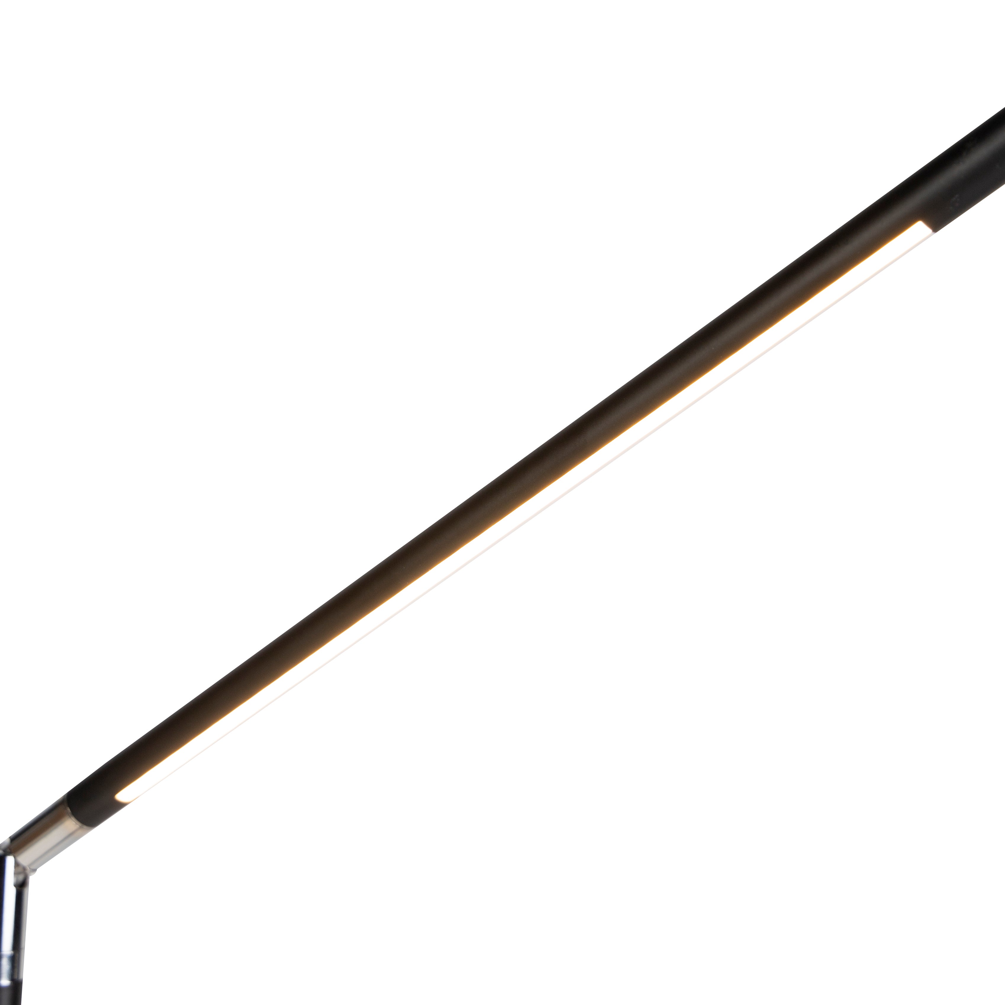 Qazqa moderne lampadaire - Berdien Fl - noir, led intégrée 6w incluse, Integrated led, dimmable, 163cm, idéal pour le salon - 5