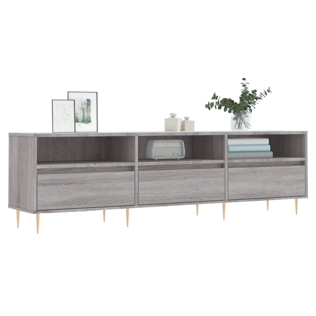 Meuble TV sonoma gris 150x30x44,5 bois d'ingénierie - 3