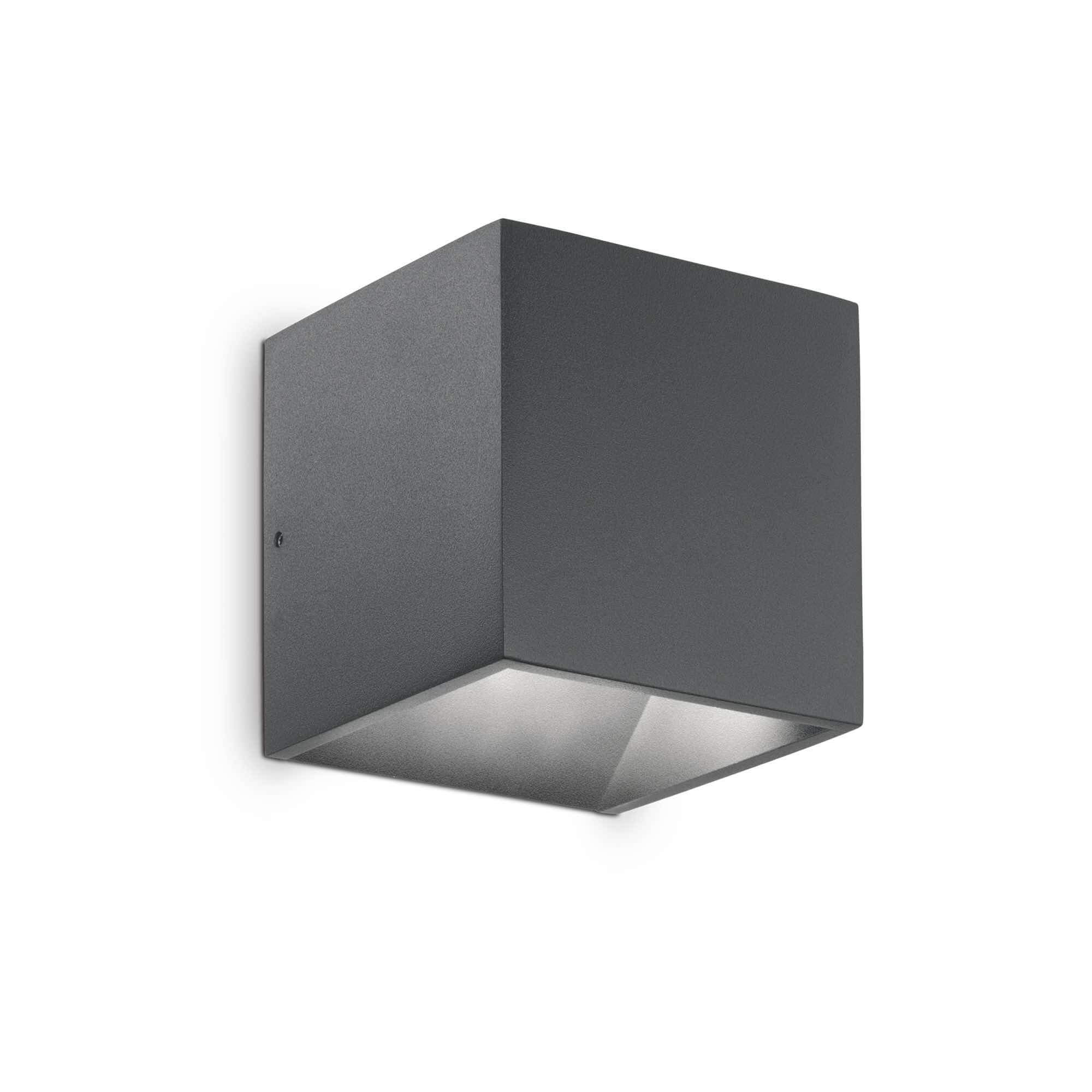 Ideal Lux  Applique Murale Anthracite Rubik 1 Ampoule , Leroy Merlin