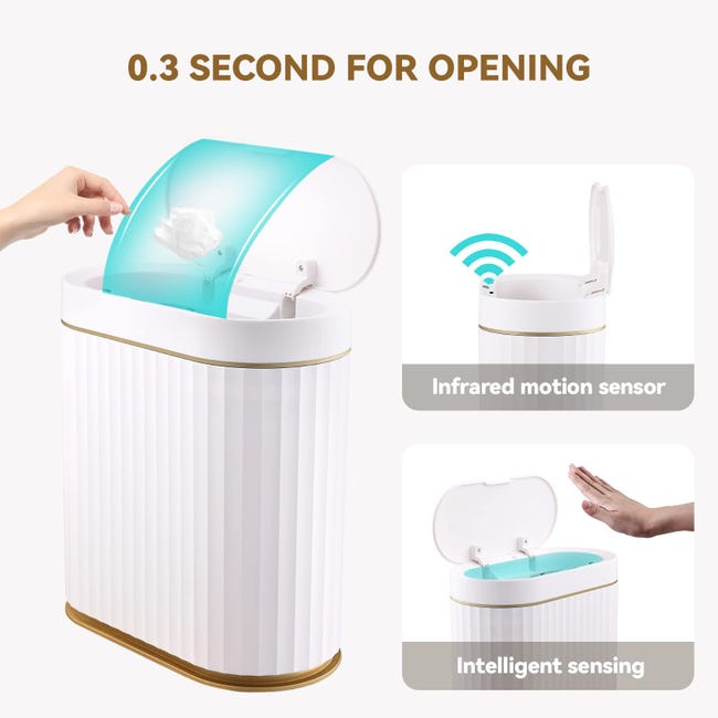 Cestino elettrico 28L con coperchio automatico, sensore intelligente, impermeabile, mani libere, ideale per cucina, bagno e casa, grigi | Leroy Merlin Cestino elettrico 28L con coperchio automatico, sensore intelligente, impermeabile, mani libere, ideale per cucina, bagno e casa, grigi | Leroy Merlin