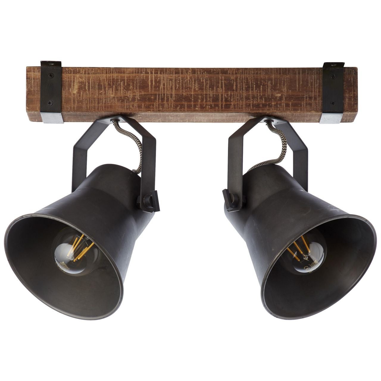 Lampa BRILLIANT, sufitowa Tannah 33cm czarna / naturalna, 1x A60, E27, 52W, odpowiednia do żarówek LED - 2