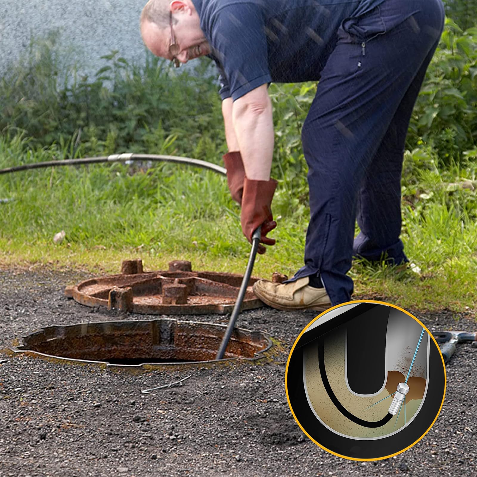 15m Déboucheur Canalisation Compatible avec Karcher Nettoyeur Haute Pression Déboucheur Canalisation Professionnel Compatible K2 K3 K4 K5 K7 180Bar - 5