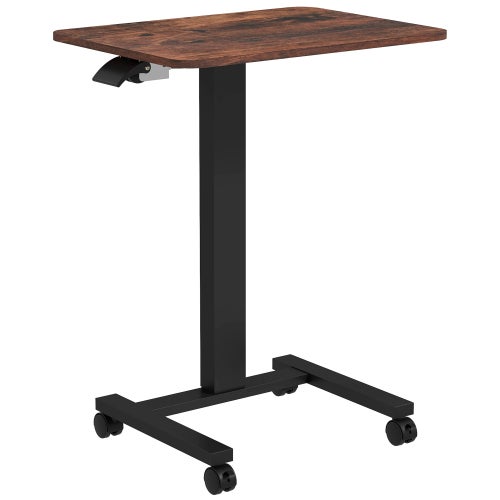 Table Pour Ordinateur Portable Réglable En Hauteur 80x40cm Avec Roulettes - Beige - Idéal Bureau, Lit, Canapé