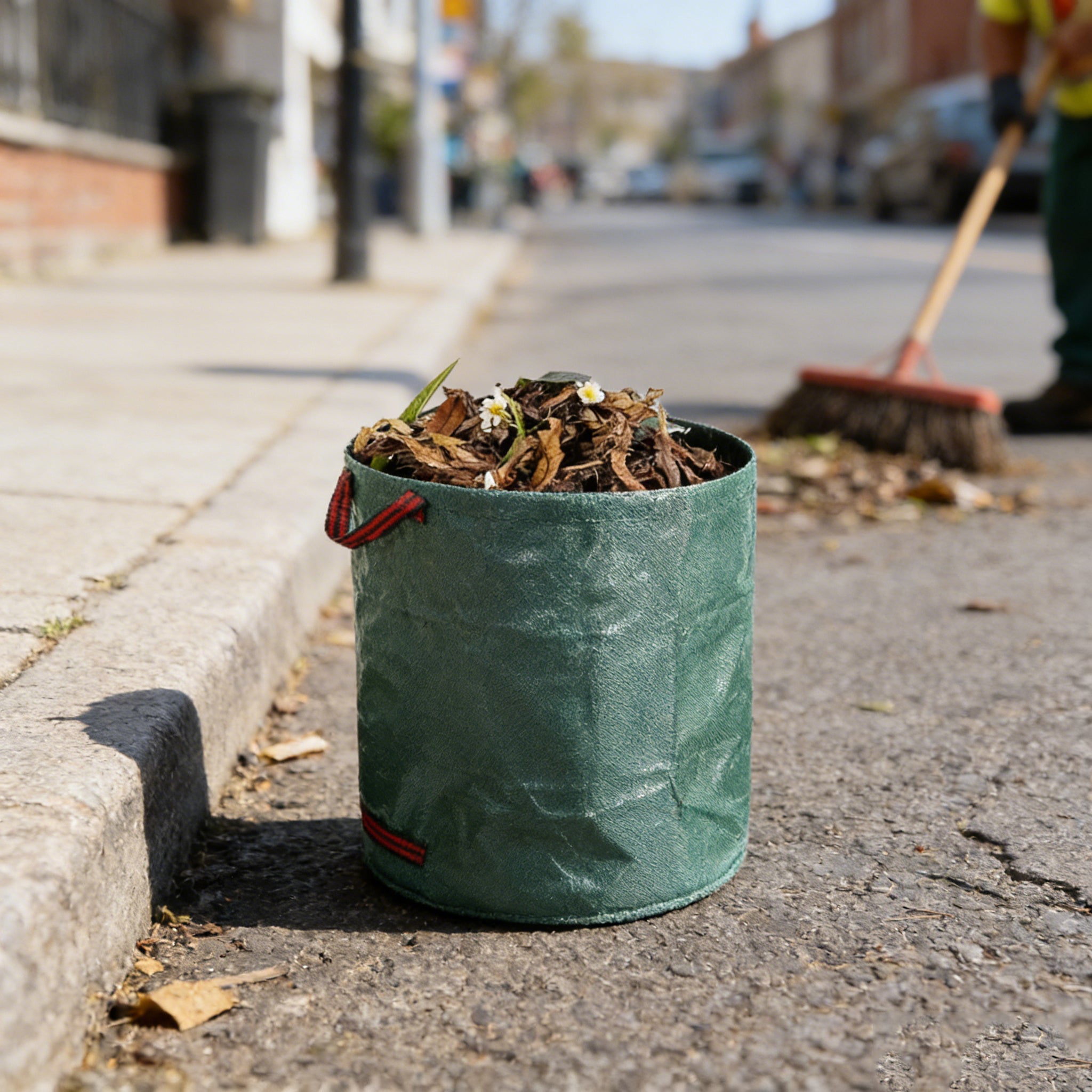 AULEDIO 3 sacs jardin 120L, sacs déchets verts pliables et réutilisables avec poignées, adaptés aux feuilles, mauvaises herbes et déchets de jardin - 7