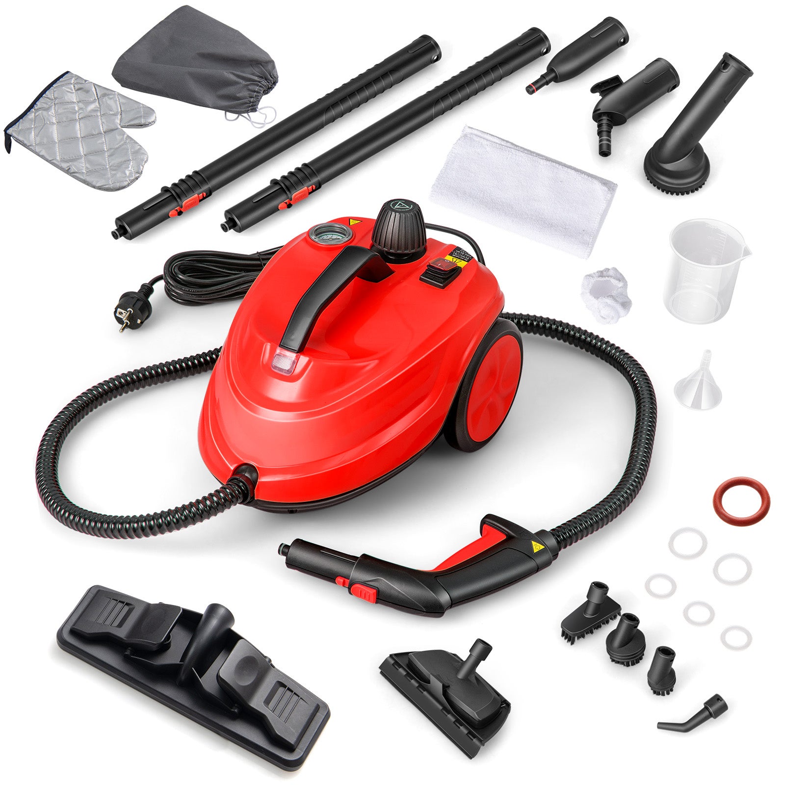 GOPLUS Nettoyeur Vapeur 2000W - 13 Accessoires, 5 Bars, Réservoir 1.8L Pour Maison Complète