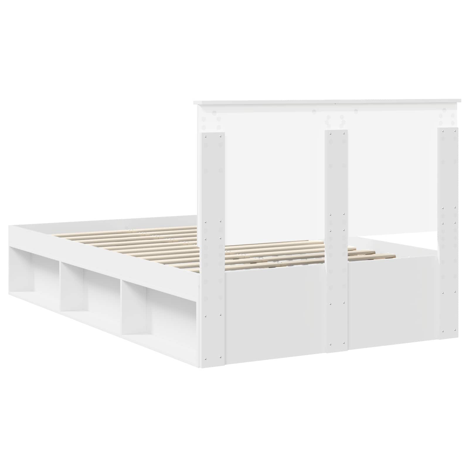 Cadre de lit blanc 120 x 200 cm en pin massif - 9