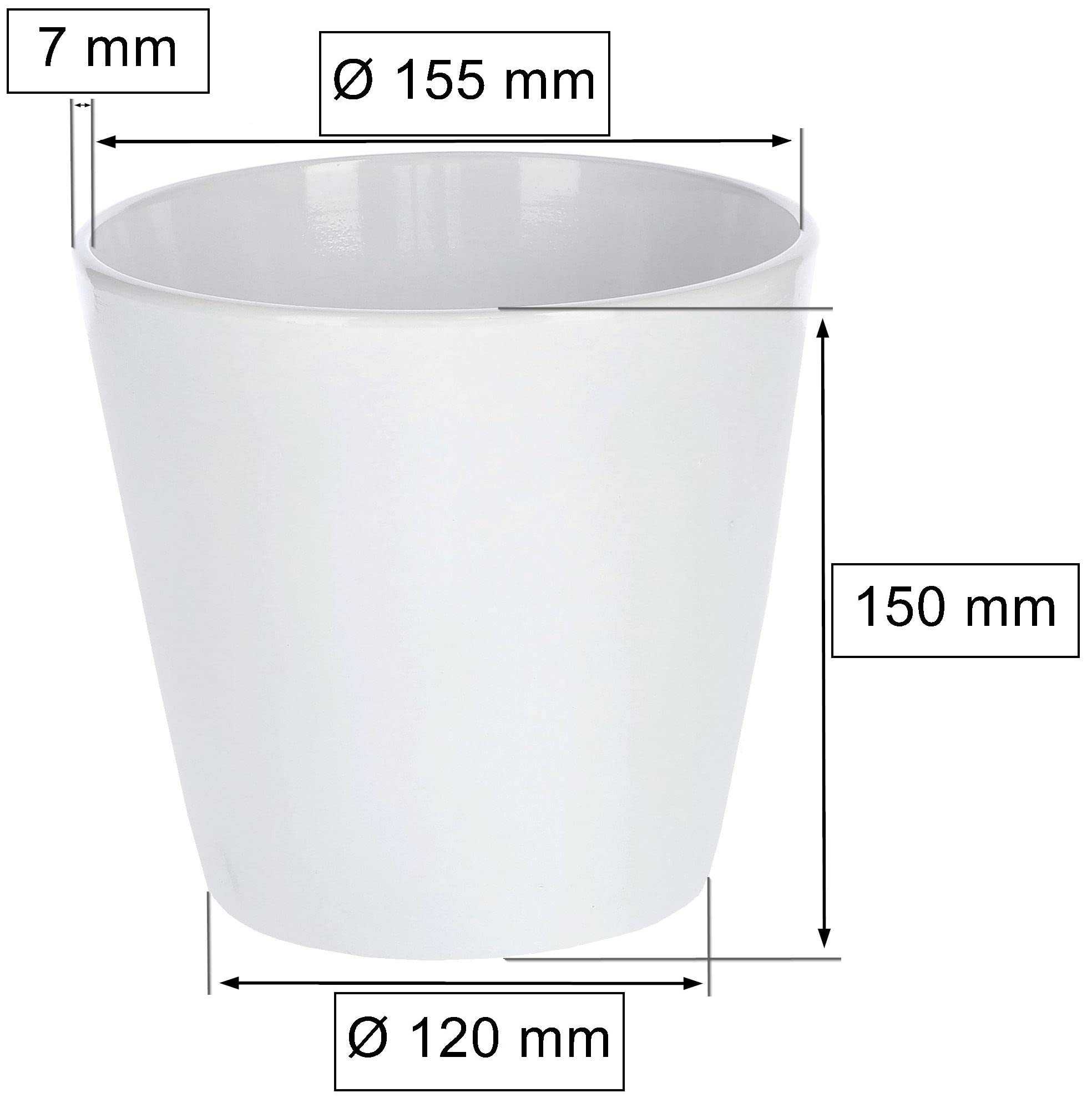 Doniczka osłonka ceramiczna na kwiaty 16 cm biała - KOTARBAU - 2