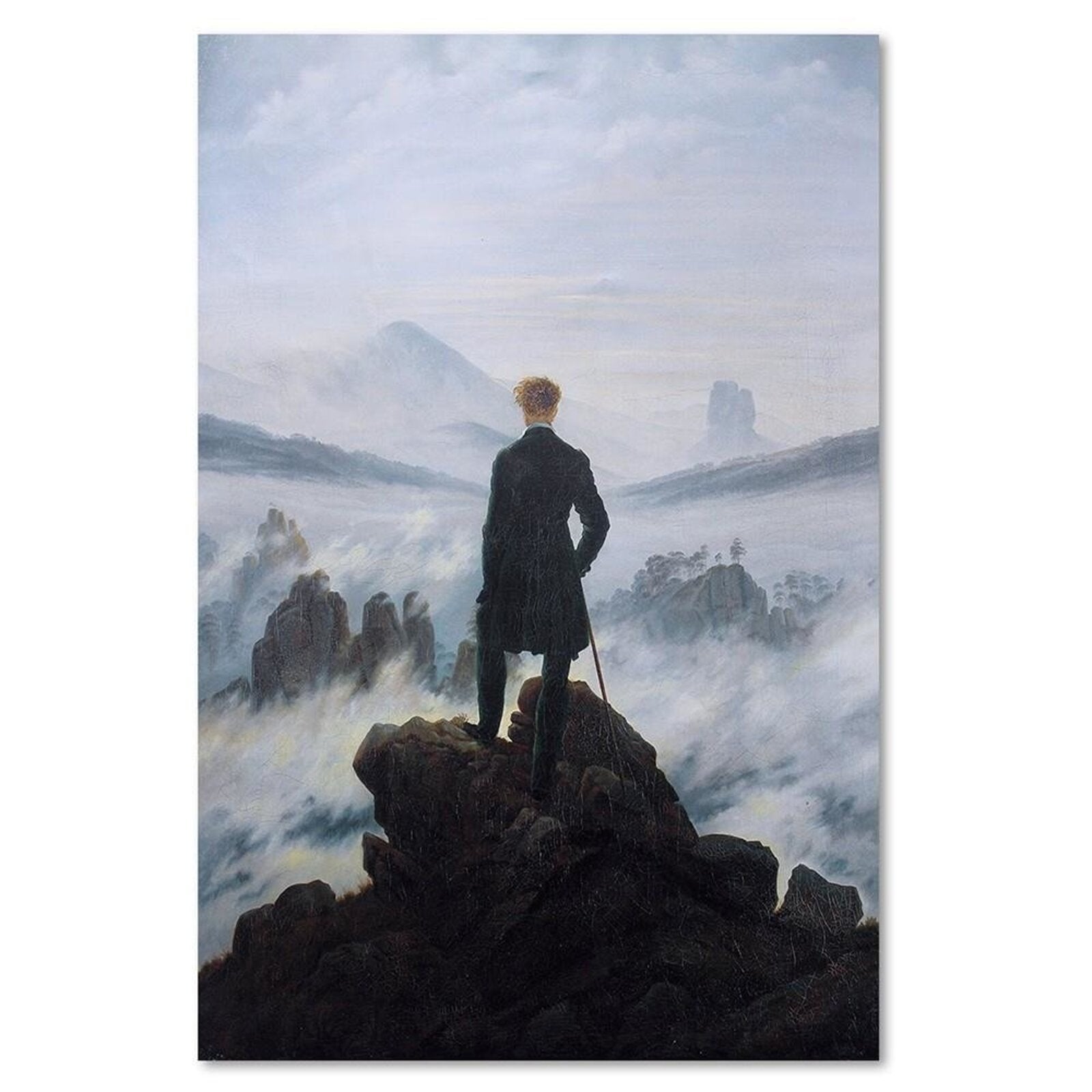 Obraz na płótnie, Wędrowiec nad morzem mgły - C. D. Friedrich reprodukcja 40x60