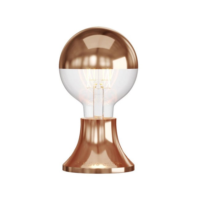 creative cables - Fermaluce Vintage, punto luce metallizzato a parete o soffitto (Lampadina: Con lampadina - Finitura: Rame)