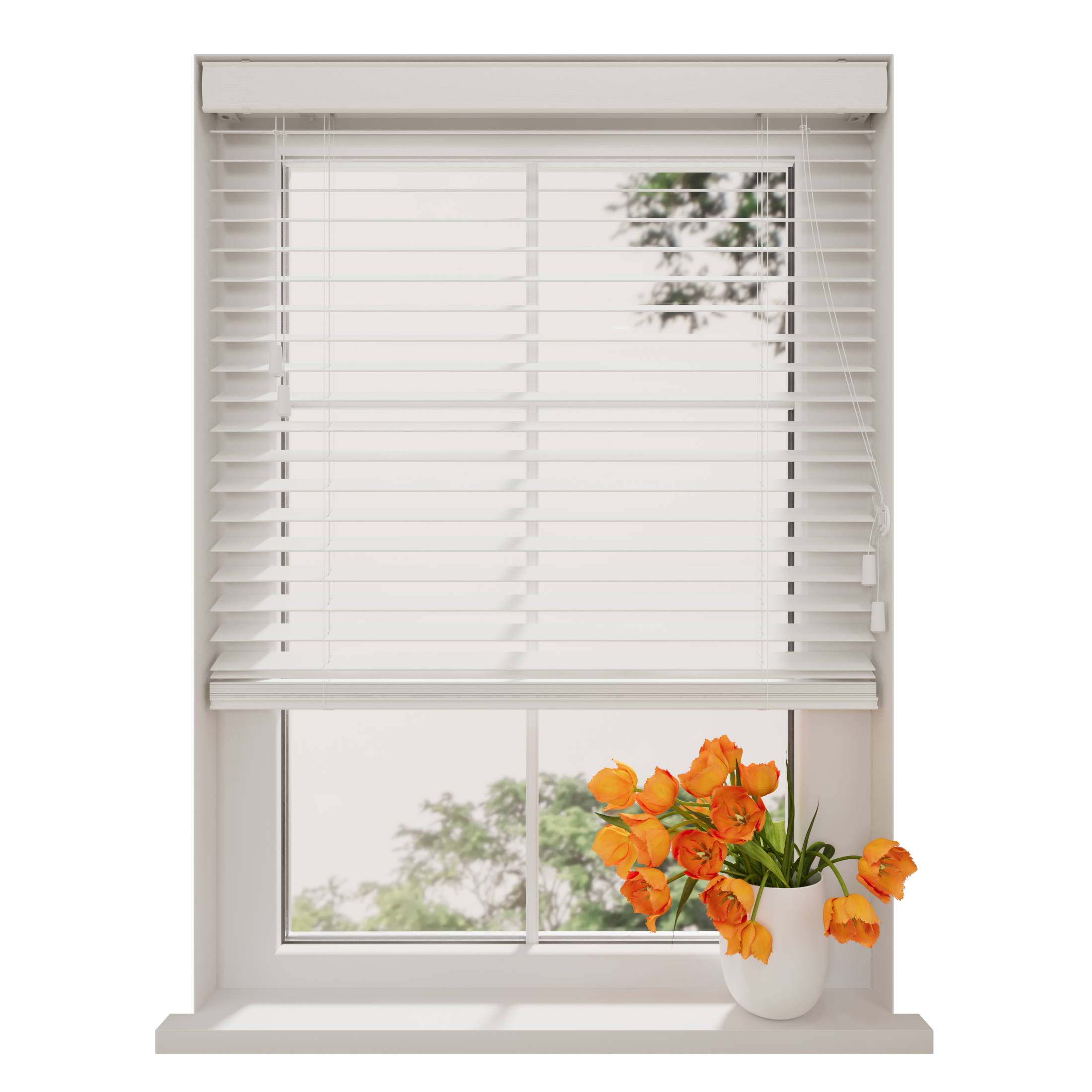 DTCH® Store Vénitien en Bois Essence 70 x 240 cm (LxH) - 50 mm - Blanc - Tailles de 50 à 250 cm de large - 9