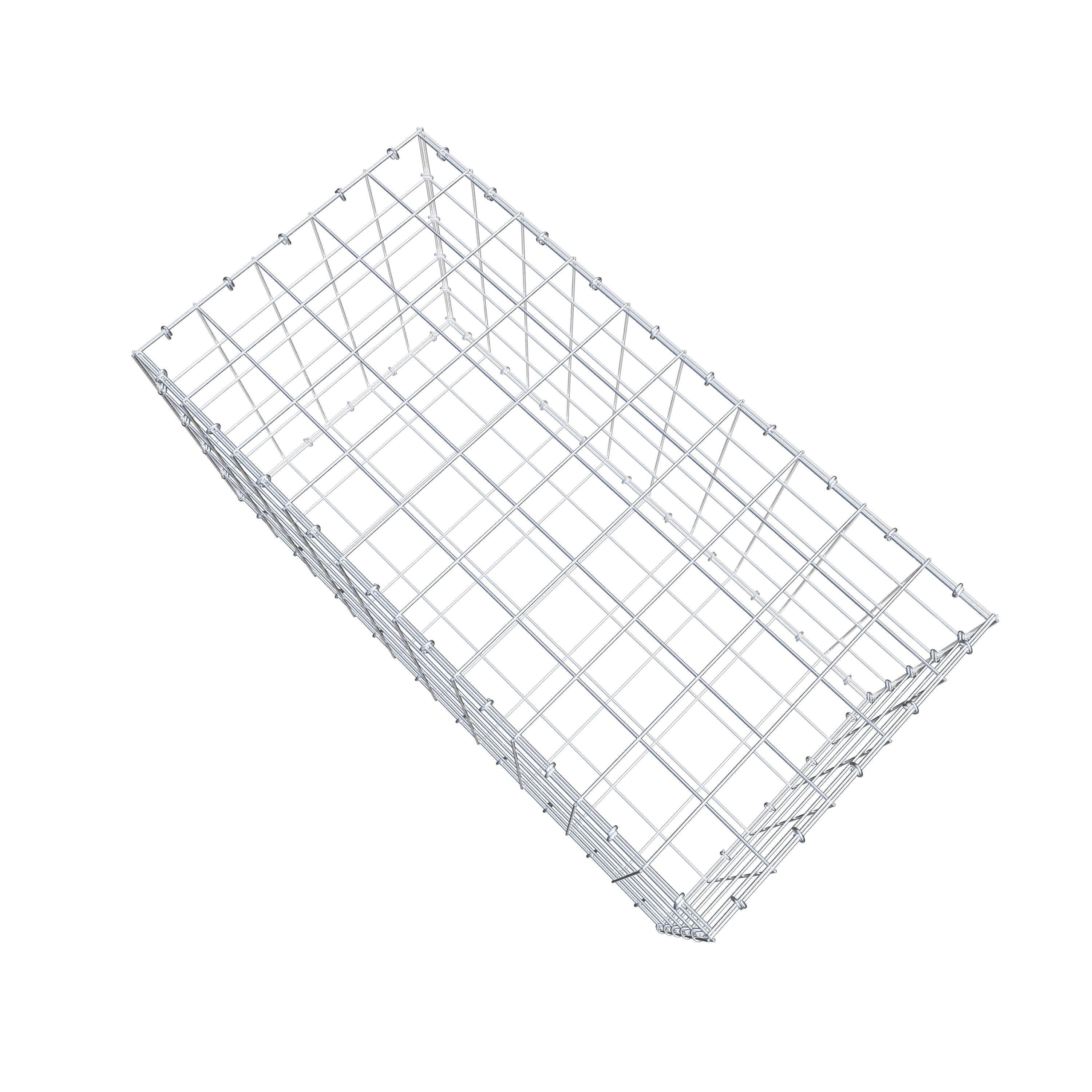 Gavión de acero galvanizado 100x50x50cm (LxAxP), malla 10 x 10cm, Anillo en C, jaula metálica para muro o jardín - 8