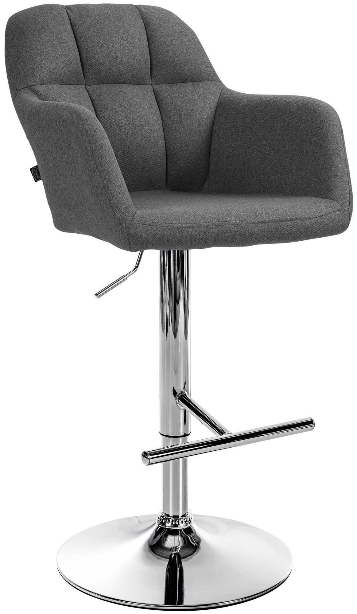 Tabouret de bar chaise haute x1 fonction rotation 360° en tissu gris ...