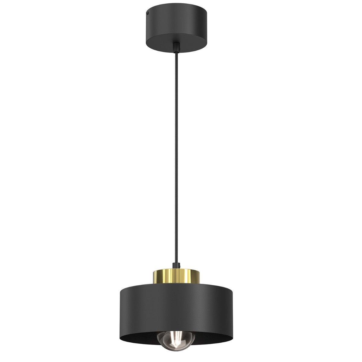 Lampa wisząca Marti czarny matowa-złoty połysk 1xE27x15W wym: 110 x 20,5 x 20,5 cm metal Luminex